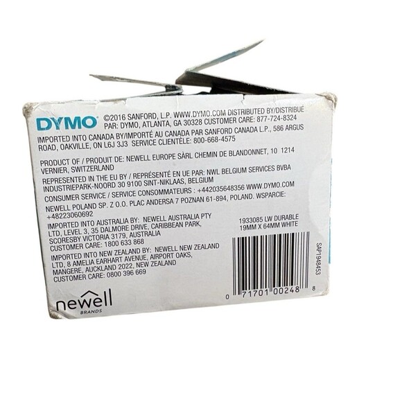 Dymo 1933081 Lw Durable 1”X 3 1/2”White Poly Labels 700 Labels New Open Box - Picture 2 of 7